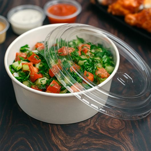 Крышка для салатника крафт/белый D-150мм 550/750/1000мл 50шт, изображение 3