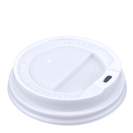 Крышка для бумажных стаканов M-90 белая 50шт, Материал: Пластик, Диаметр крышки, мм: 90, Цвет крышки: Белый, Инд. упаковка: Нет, изображение 2