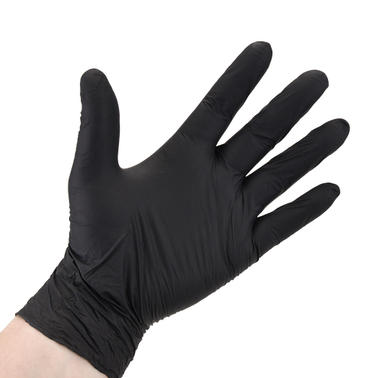 Перчатки нитриловые текстурированные HOFFEN черные ХL 100шт, изображение 2