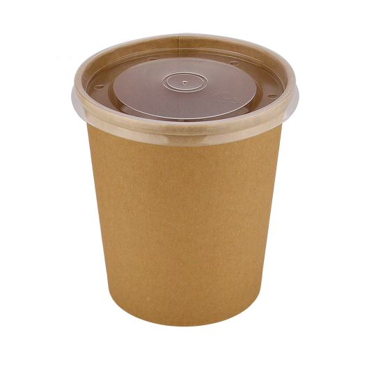 Кришка для супника крафт/білий D-116мм 750/900мл 50шт, изображение 2