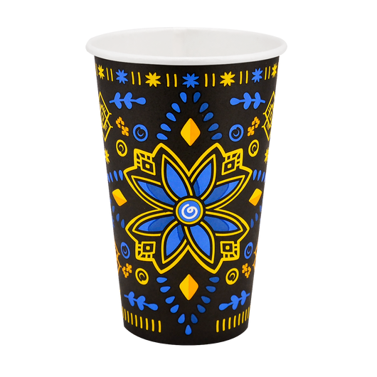 Стакан бумажный 500мл однослойный Стефания 50шт