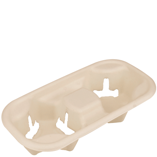 Підставка для стакана на 2 секції з цукрової тростини Бежева 10шт, изображение 2