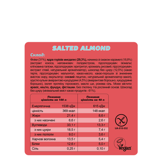 Батончик Fizi GUILTY PLEASURE Salted Almond в шоколадной глазури 40г, изображение 4