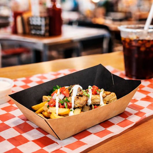 Тарілка-човник крафт-чорна 110х65х30мм 300мл 100шт, изображение 3