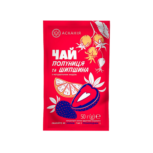 Чай АСКАНІЯ концентрат - Полуниця-шипшина 50г