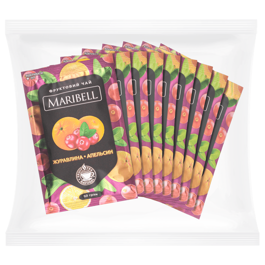 Чай MARIBELL концентрат - Клюква-апельсин 50г 10шт, изображение 3
