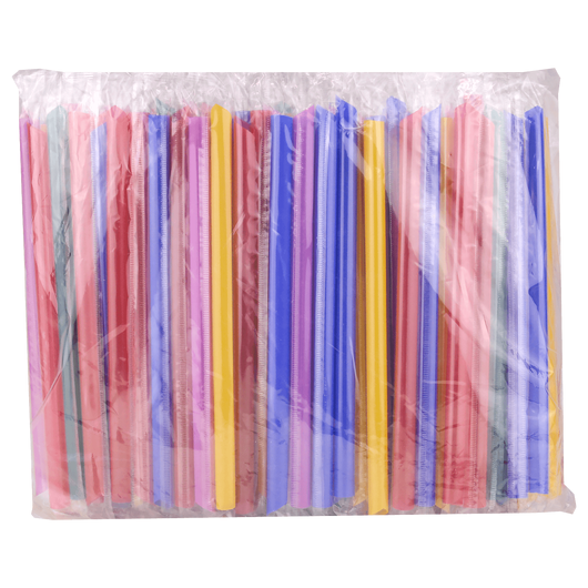 Трубочка для коктейлей в индивидуальной упаковке BUBBLE TEA Микс 210х10мм 200шт, изображение 2